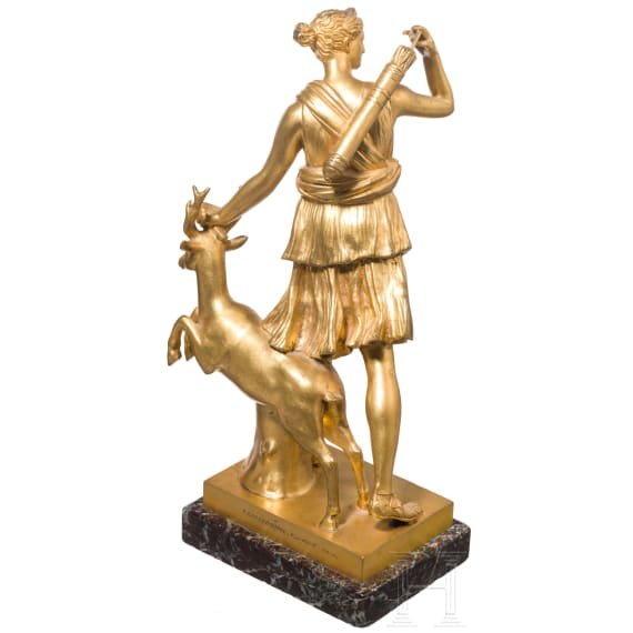 Ferdinand Barbedienne (1810 - 1892) - a fire-gilt bronze "Diana of Versailles", Paris, 19th century