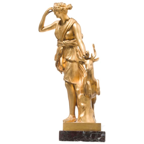Ferdinand Barbedienne (1810 - 1892) - a fire-gilt bronze "Diana of Versailles", Paris, 19th century