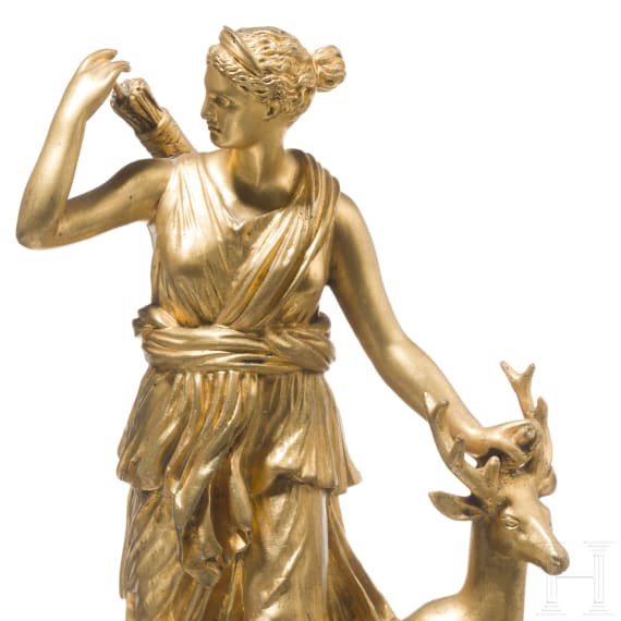 Ferdinand Barbedienne (1810 - 1892) - a fire-gilt bronze "Diana of Versailles", Paris, 19th century