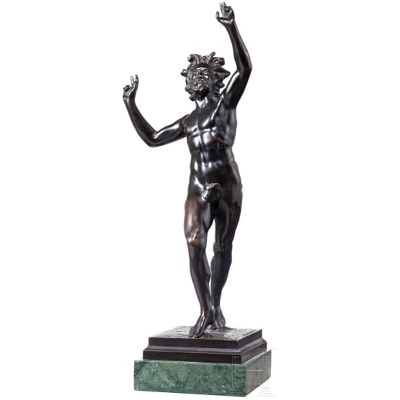 The Dancing Faun of Pompeii, Foundry Hermann Gladenbeck, German, circa 1900