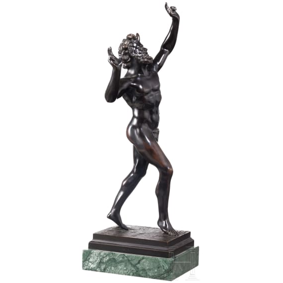The Dancing Faun of Pompeii, Foundry Hermann Gladenbeck, German, circa 1900