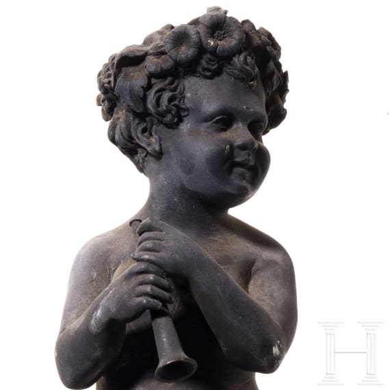 Three German bronzes of a pair of fauns and a blackbird, circa 1900