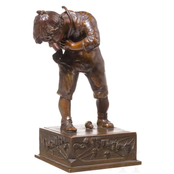 A bronze spinning top player, Louchet Ciseleur Paris, 1920s