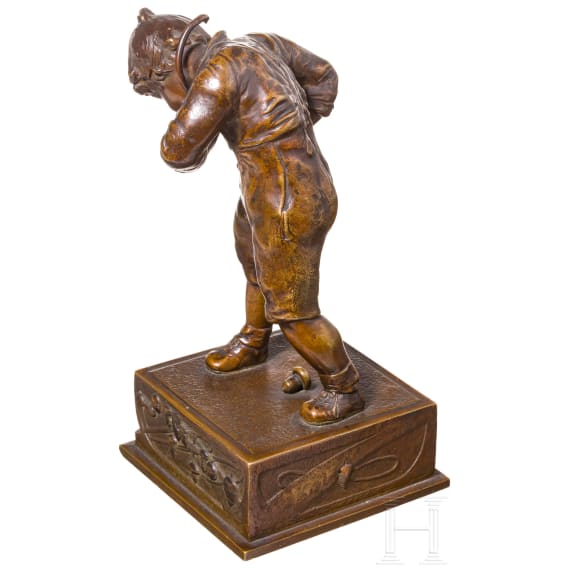 A bronze spinning top player, Louchet Ciseleur Paris, 1920s