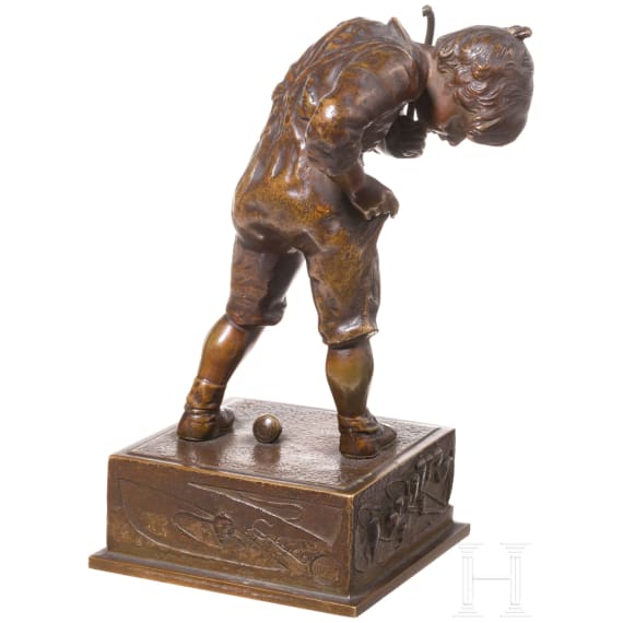 A bronze spinning top player, Louchet Ciseleur Paris, 1920s