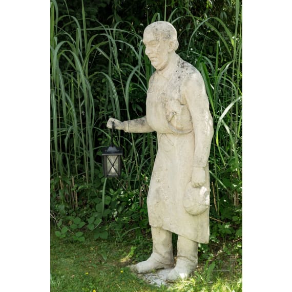 A life-size cast stone figure "Lantern Bearer", 2nd half of the 20th century