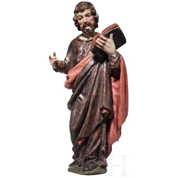 A German wooden apostle figure, circa 1700