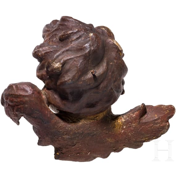 A South German winged angel's head (Putto), 18th century