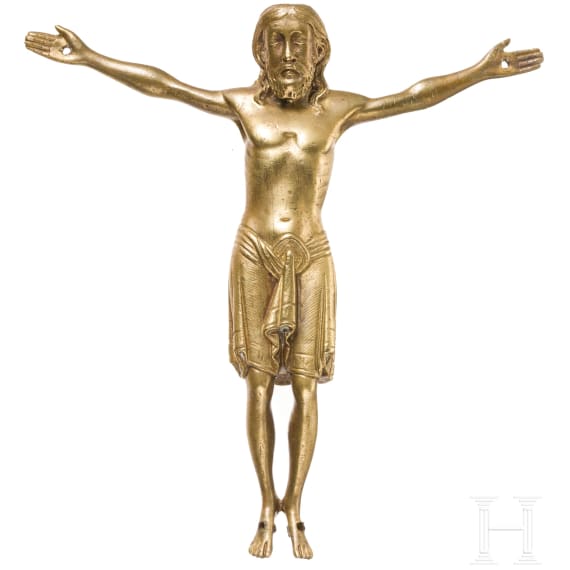 A brass Corpus Christi in Gothic style, German/Austrian, 19th century
