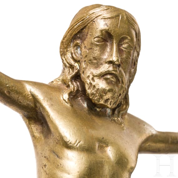 A brass Corpus Christi in Gothic style, German/Austrian, 19th century