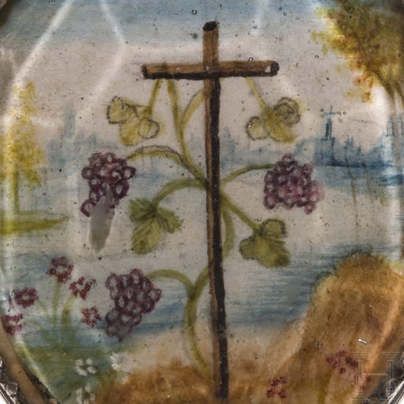 An Austrian or Italian silver-mounted reliquary pendant, circa 1800