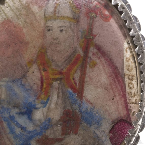 An Austrian or Italian silver-mounted reliquary pendant, circa 1800