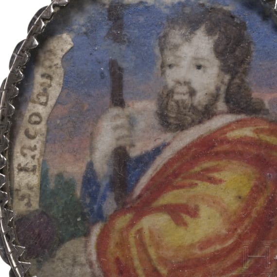 An Austrian or Italian silver-mounted reliquary pendant, circa 1800