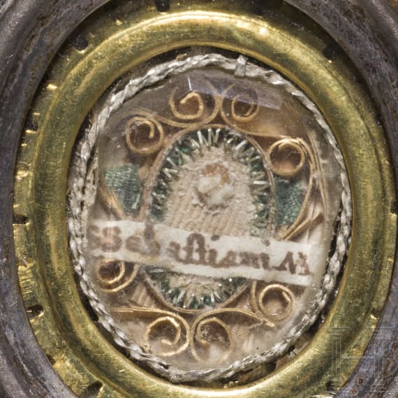 Three silver relic capsules (reliquary), 18th century/dated 1801 (one)
