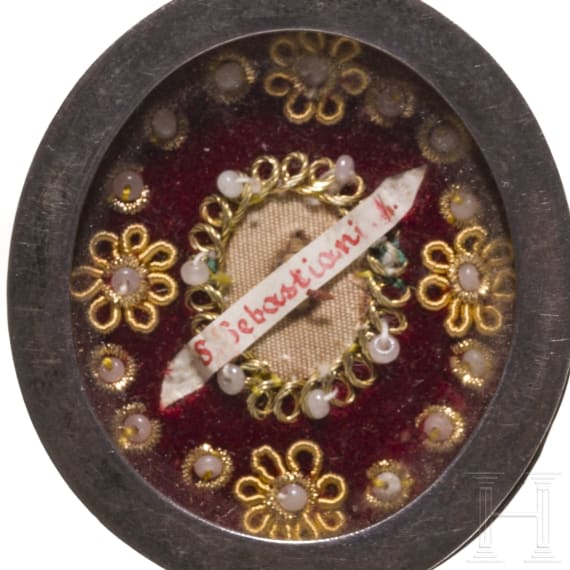 Three silver relic capsules (reliquary), 18th century/dated 1801 (one)