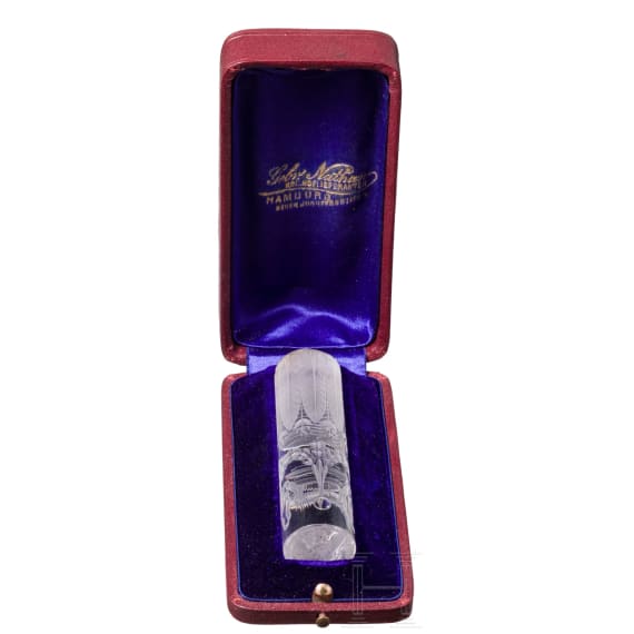 A German rock crystal seal, circa 1900