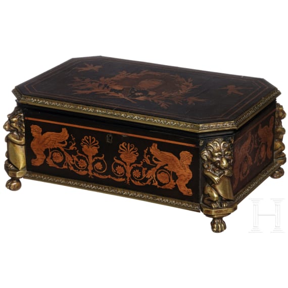 A French or Benelux brass mounted casket, 19th century