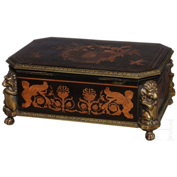 A French or Benelux brass mounted casket, 19th century