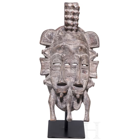 A Senufo Kpelie mask from the Ivory Coast, 20th century