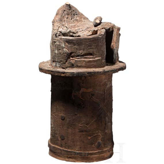 Two notched terracotta elements, probably Nigerian, 20th century