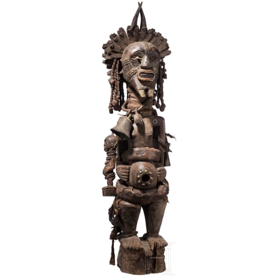 A heavy Congolese power figure of the Songye