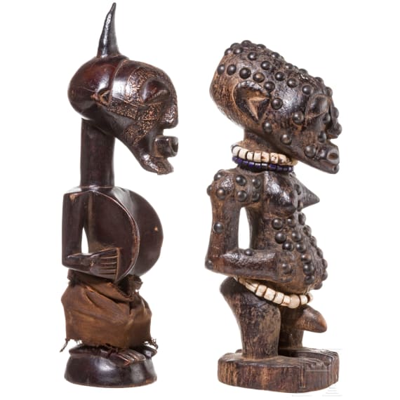 Two Congolese Nkisi magic figurines of the Songye, 20th century