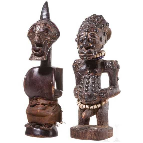 Two Congolese Nkisi magic figurines of the Songye, 20th century