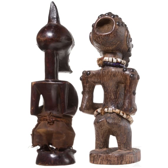 Two Congolese Nkisi magic figurines of the Songye, 20th century