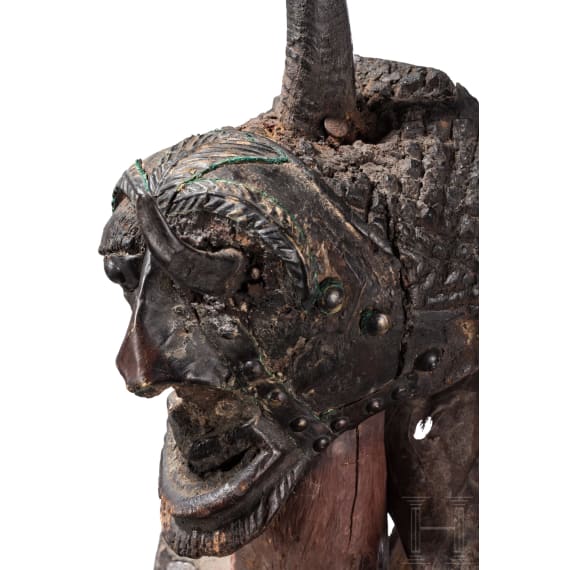 A Congolese Nkisi magic figure and a large Kifwebe mask of the Songye