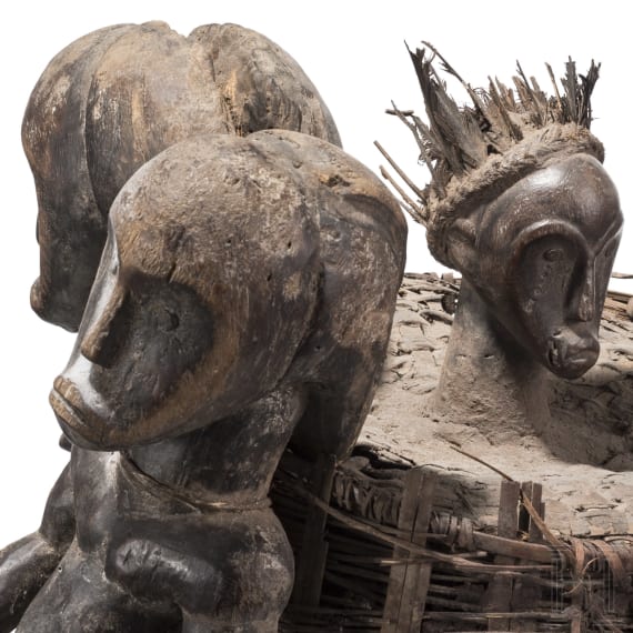 A Gabonese female figure of the Punu and a relic shrine of the Fang, 20th century