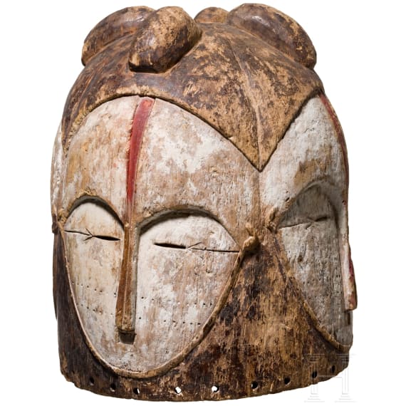 A Gabonese four-faced helmet mask (ngontang) of the Fang people, 20th century