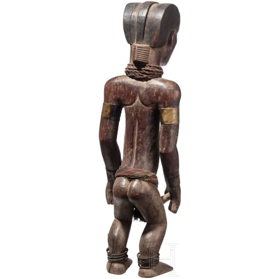 Three Gabonese/Cameroonian wooden Fang figurines