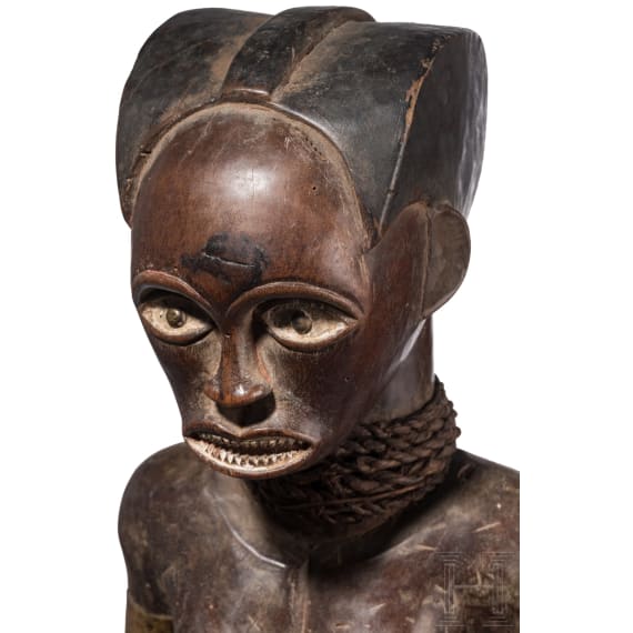 Three Gabonese/Cameroonian wooden Fang figurines