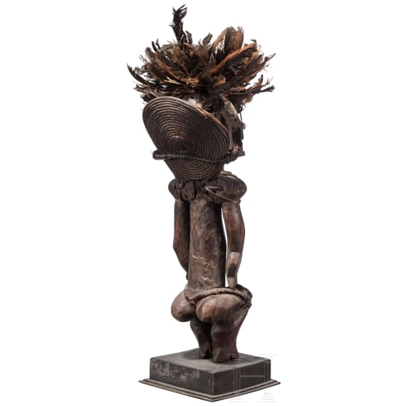 Three Gabonese/Cameroonian wooden Fang figurines