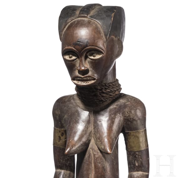Three Gabonese/Cameroonian wooden Fang figurines