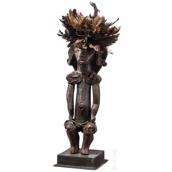 Three Gabonese/Cameroonian wooden Fang figurines