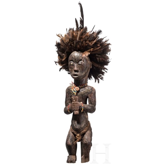 Three Gabonese/Cameroonian wooden Fang figurines