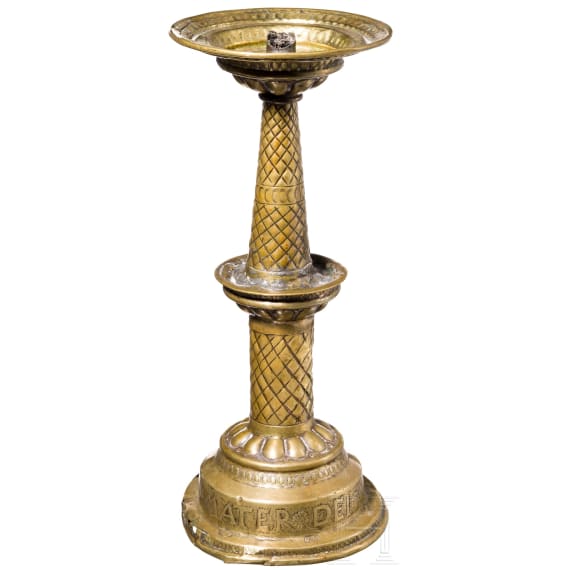 A Scandinavian brass candlestick, late 17th century