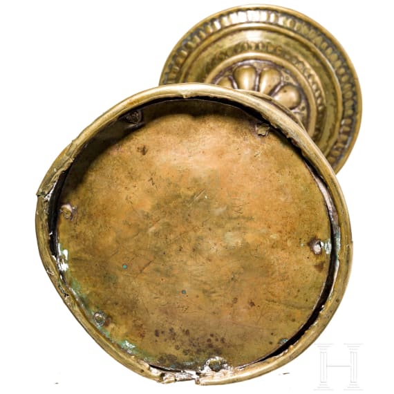 A Scandinavian brass candlestick, late 17th century