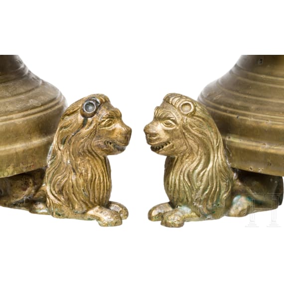 A pair of German late Gothic spike chandeliers in the Flemish style of the 15th century, circa 1900