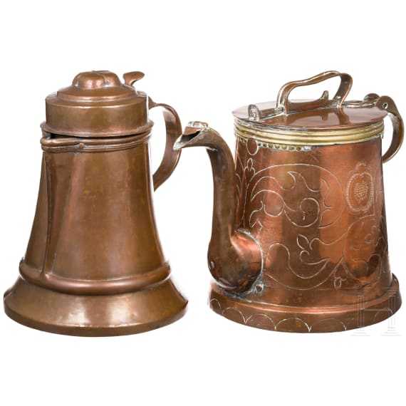 Two German copper jugs, 18th century