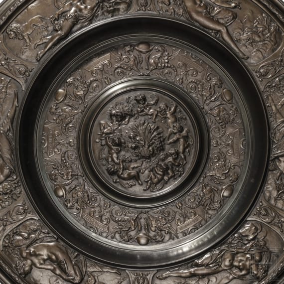 Two German chargers with depiction of the seasons, Ilsenburg foundry, circa 1880