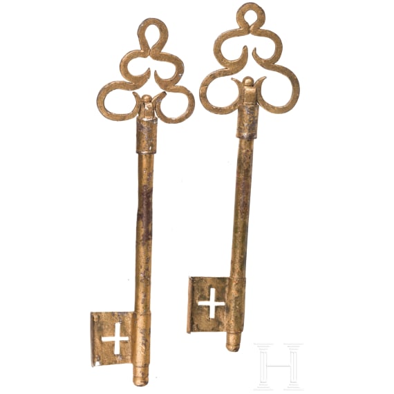 A pair of German display keys, circa 1800