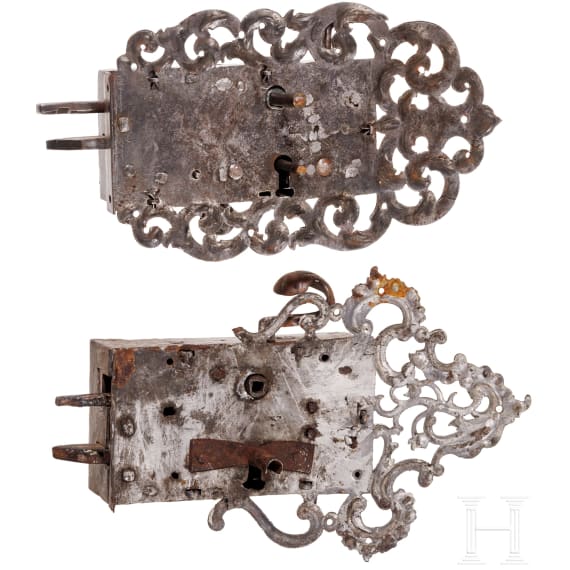 Two German baroque door locks, 18th century