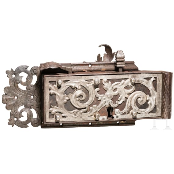 A large German iron door key, circa 1720