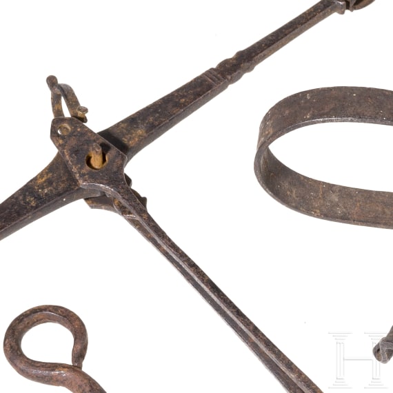 Four German wrought iron objects, 17th/18th century