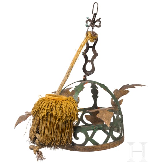 A German wrought iron crown as a shop display, circa 1800