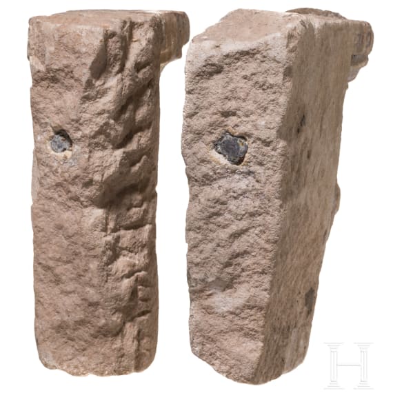 Two Italian limestone fragments with birds, 15th century