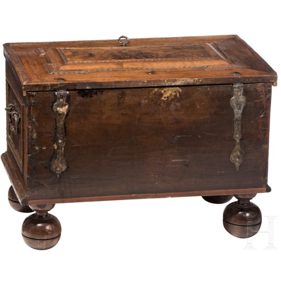 A German baroque walnut chest, 17th century