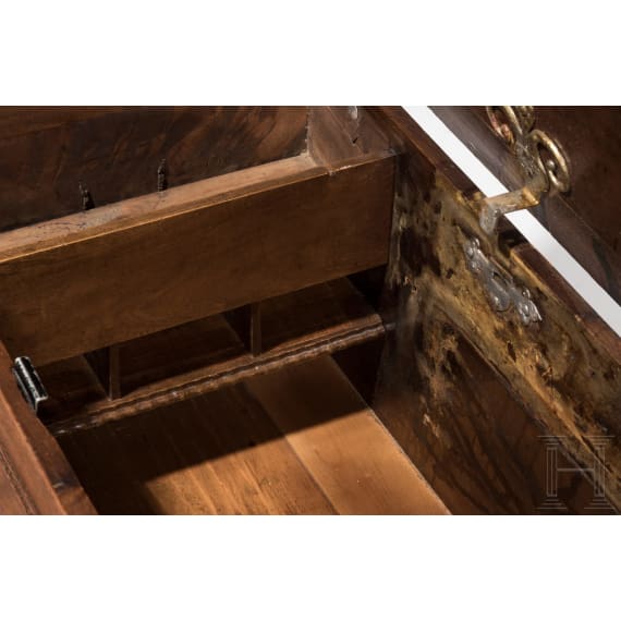 A German baroque walnut chest, 17th century